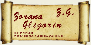 Zorana Gligorin vizit kartica